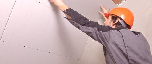 Pritrditev drywall na strop brez okvirja