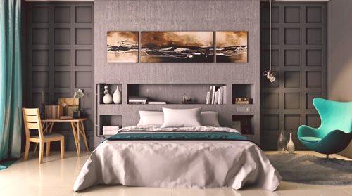 Сиво-плава спаваћа соба (40 фотографија): како декорисати ентеријер у хладним бојама