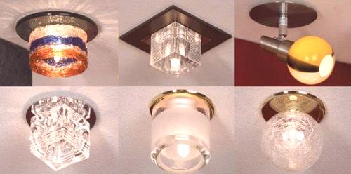 Zgornji reflektorji na stropu: izbira in montažna osnova