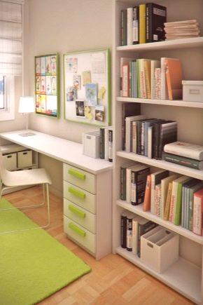 Детска библиотека: гардероб и други модели в детската стая за книги, играчки и неща