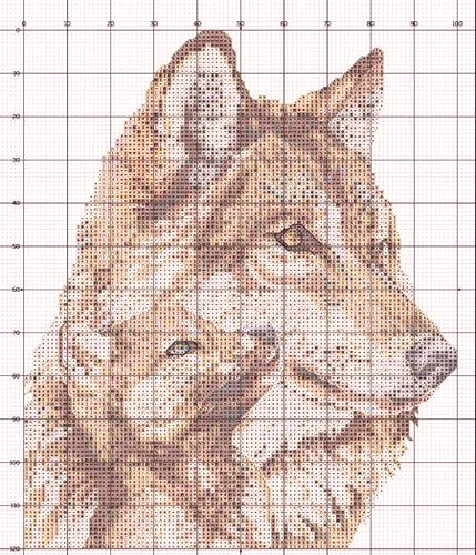 Priljubljeni križ za vezenje: vzorci volk, 4 primeri