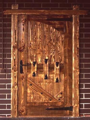 Антични врати: дървени, борова масивна, входна и междинна, снимка