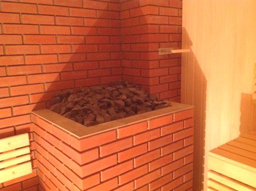 Как да се сложи печка във вана, схемата на полагане на пещ в баня тухла (13 снимки)