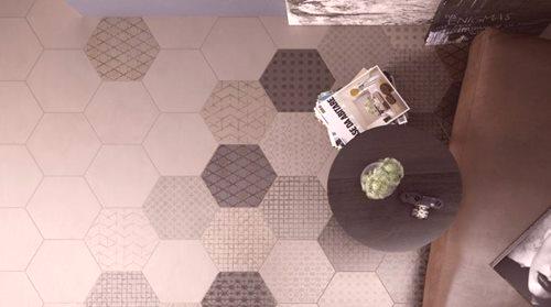 Шестоъгълна плочка за подови настилки: шестоъгълни шестоъгълни настилки, шестоъгълни варианти от Kerama Marazzi