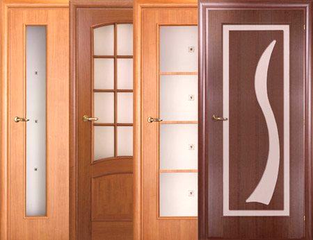 Унутрашња врата са стаклом: валовита, витраж, мат, фотографија различитих варијанти изведбе