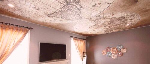 Декорация на напрежения таван в спалнята