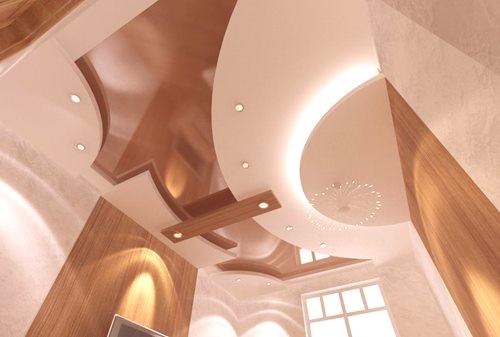 Beautiful strop iz drywall: design, fotografija