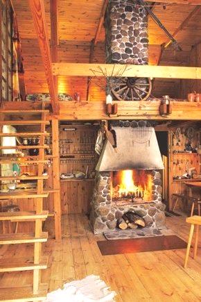Načrtovanje hiše 6 s 6 m s pečico (61 fotografij): Ruska peč v notranjosti lesene hiše, ogrevanje peči, notranja dekoracija podeželja