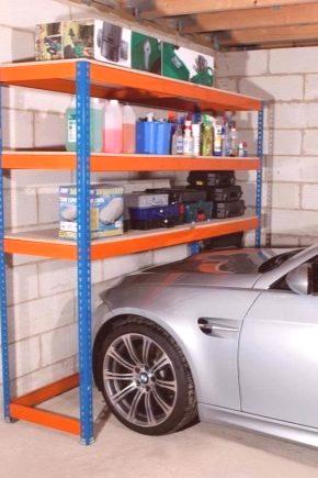 Рафтове за гараж (73 снимки): рафтове и системи за съхранение, гаражни рафтове за колела и инструменти, оборудване за сгъваеми стелажни конструкции