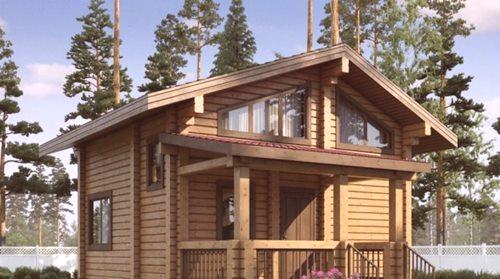Kupka s potkrovljem (84 fotografije): Gradnja drvom i trupaca mjernog 4x5, 4x6, 6x9, 6h5 tromjesečju. m., lešina i planiranje stambene izgradnje s verandom