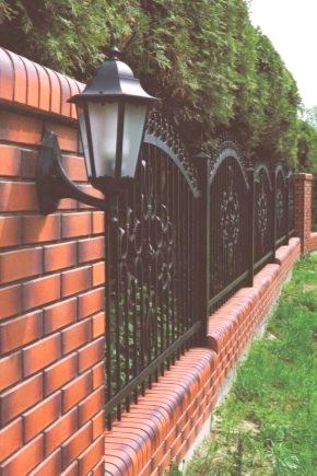 Тухлена ограда (117 снимки): универсална тухлена ограда за частен дом, красиви декорации с облицовъчен камък