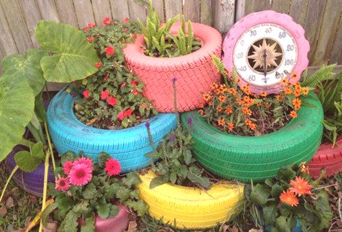 Cevi pnevmatik - 54 fotografij najboljših idej za oblikovanje cvetličnih nasadov v državi